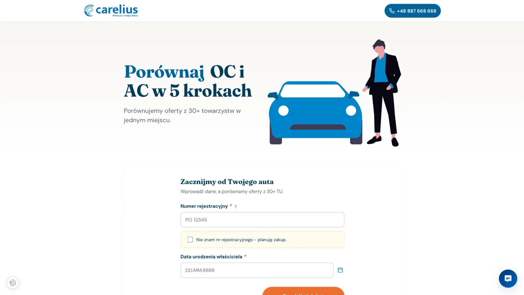 Carelius Ubezpieczenia - kalkulator OC i AC, porównanie ofert w 5 krokach