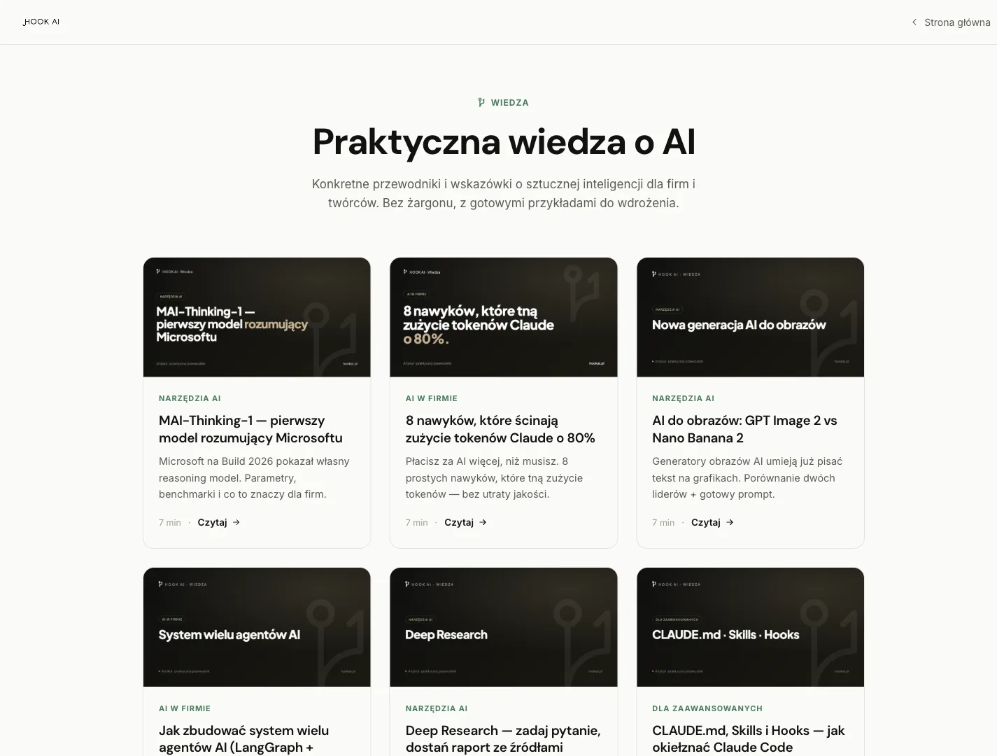 HOOK AI - blog z praktycznymi artykułami i przewodnikami o AI