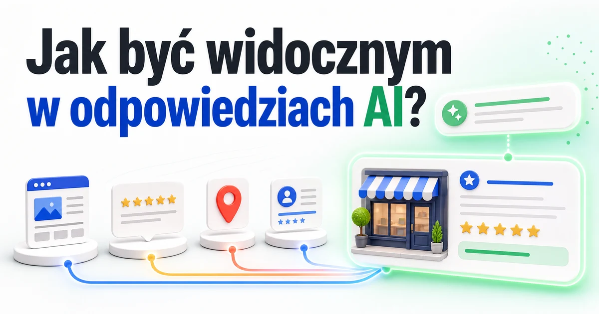 Lokalna firma wyróżniona w odpowiedzi AI dzięki spójnym sygnałom ze strony, opinii, adresu i wizytówki.